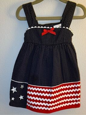 Rare Editions Navy Dress with Red and White Accents